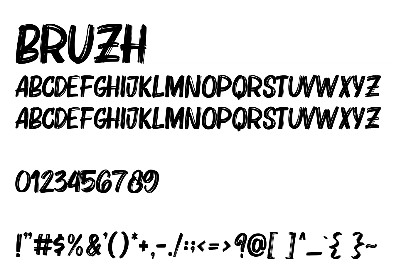 Bruzh Font preview