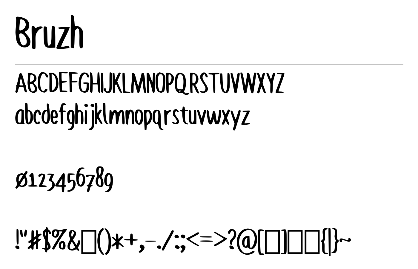 Bruzh Font preview