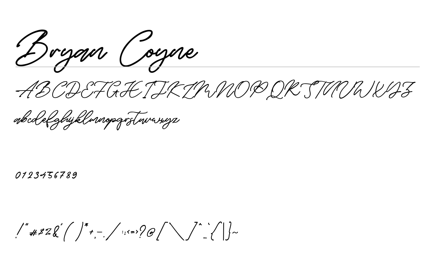 Bryan Coyne Font preview