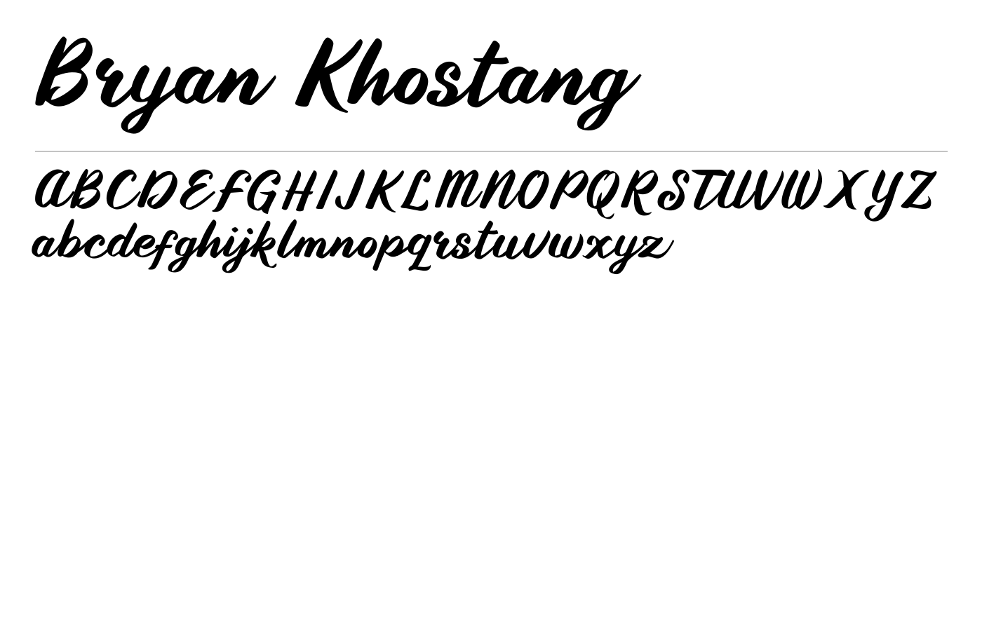 Bryan Khostang Font preview
