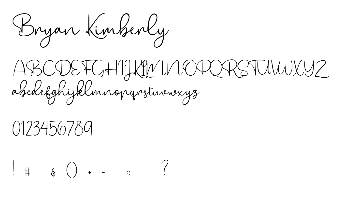 Bryan Kimberly Font preview