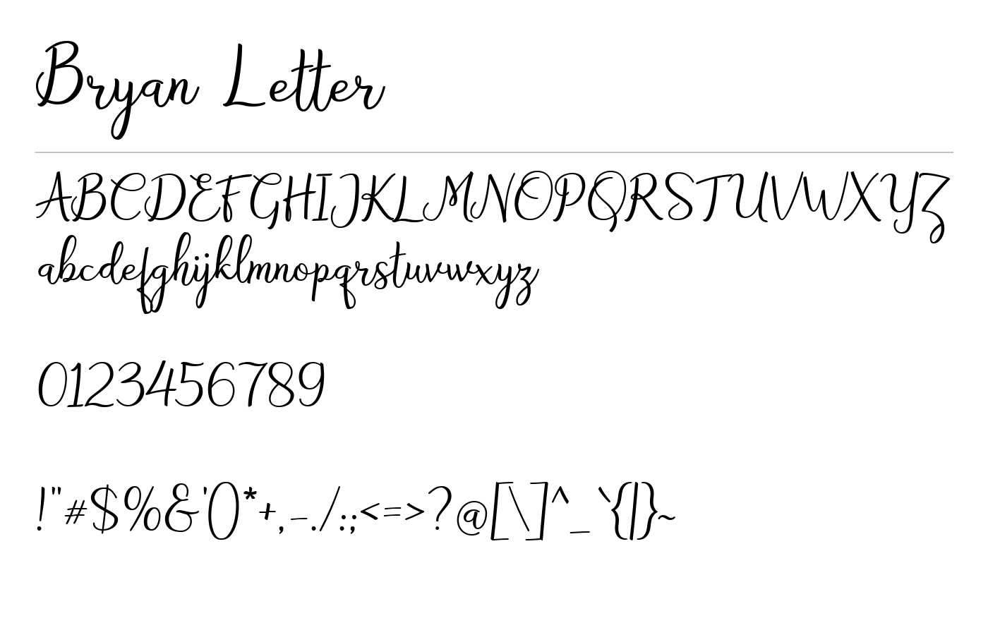 Bryan Letter Font preview