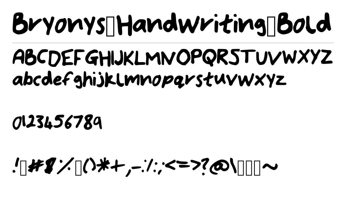 Bryonys_Handwriting_Bold Font preview