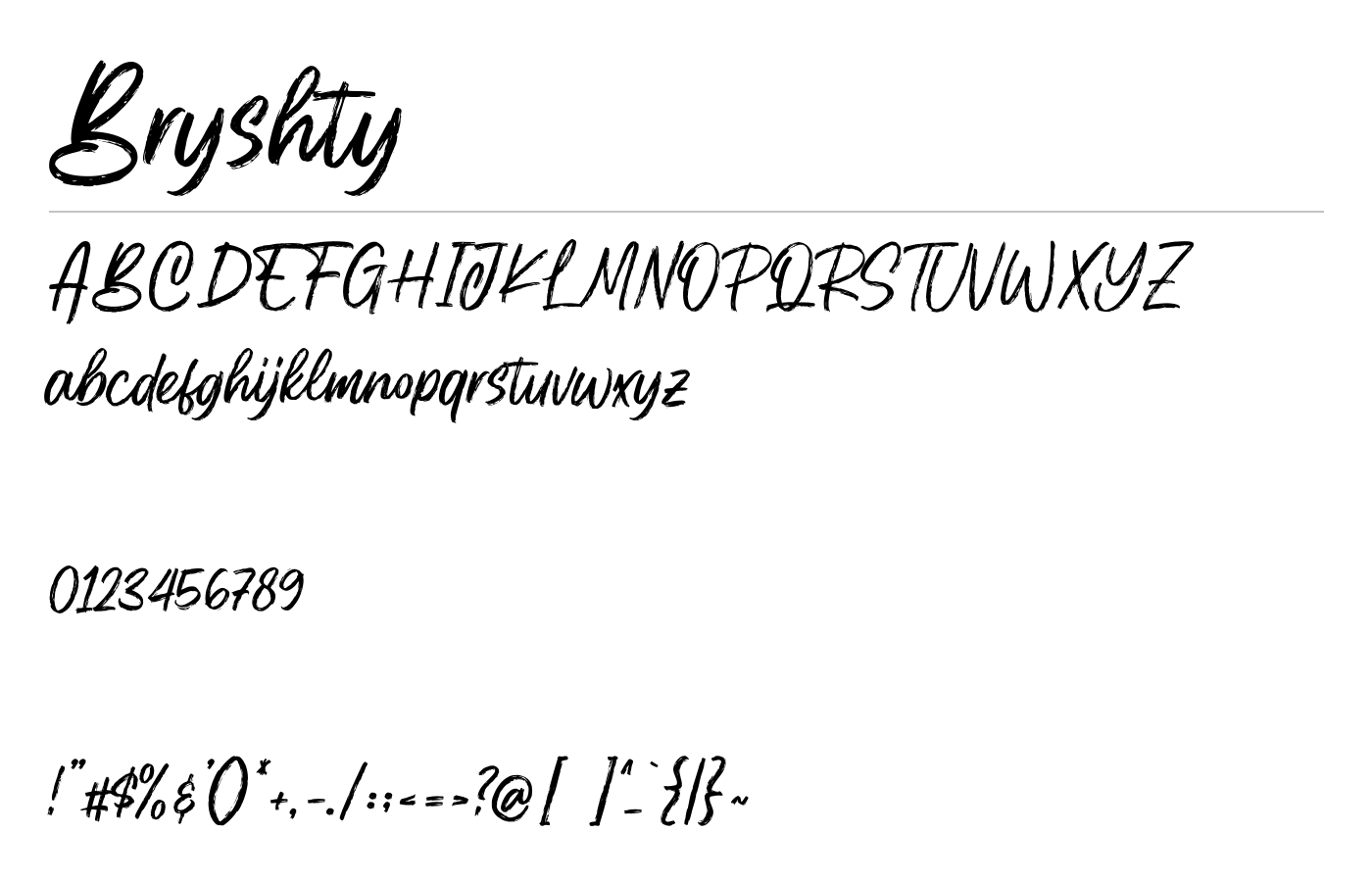 Bryshty Font preview
