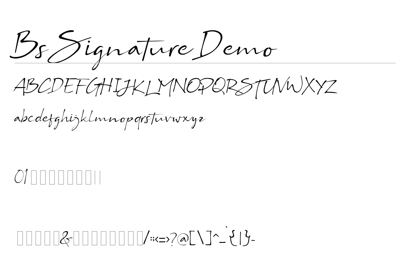 Bs Signature Demo Font preview
