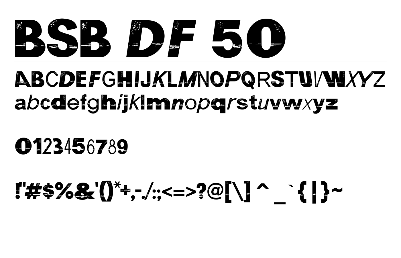 BSB DF 50 Font preview