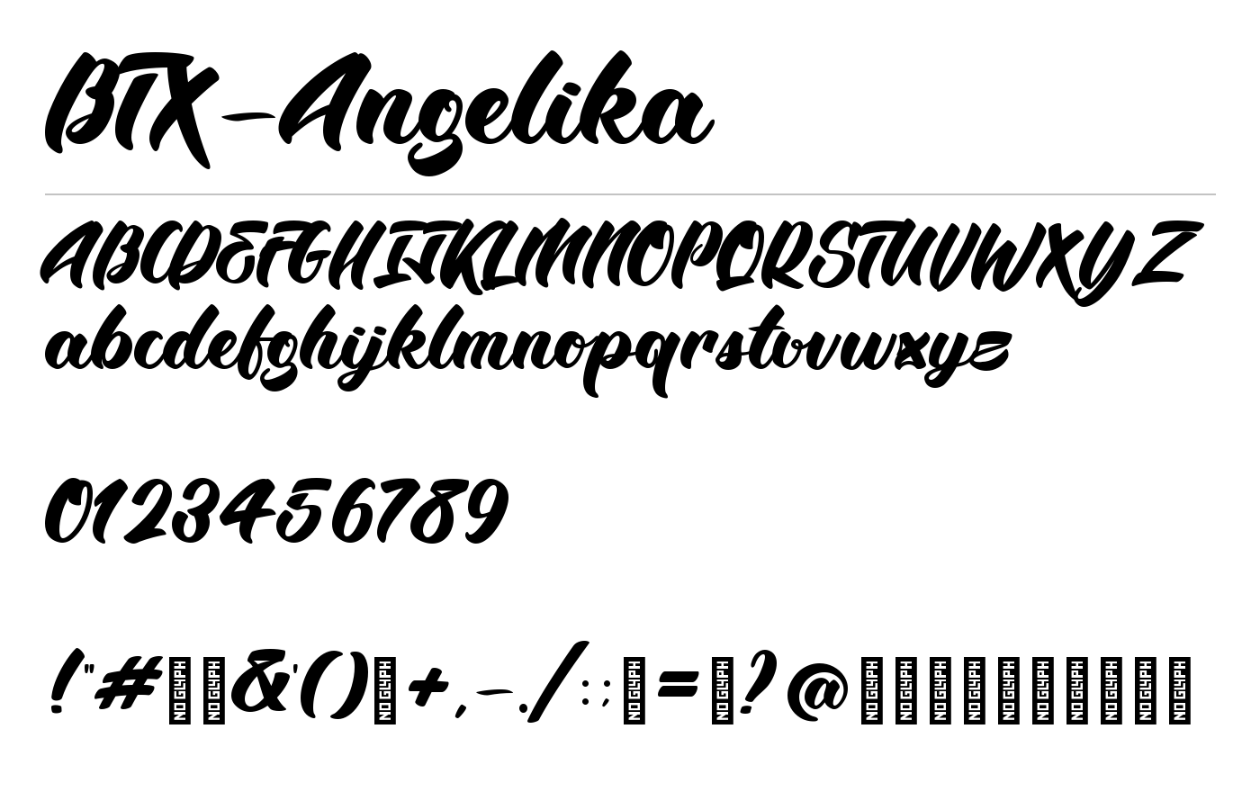 BTX-Angelika Font preview