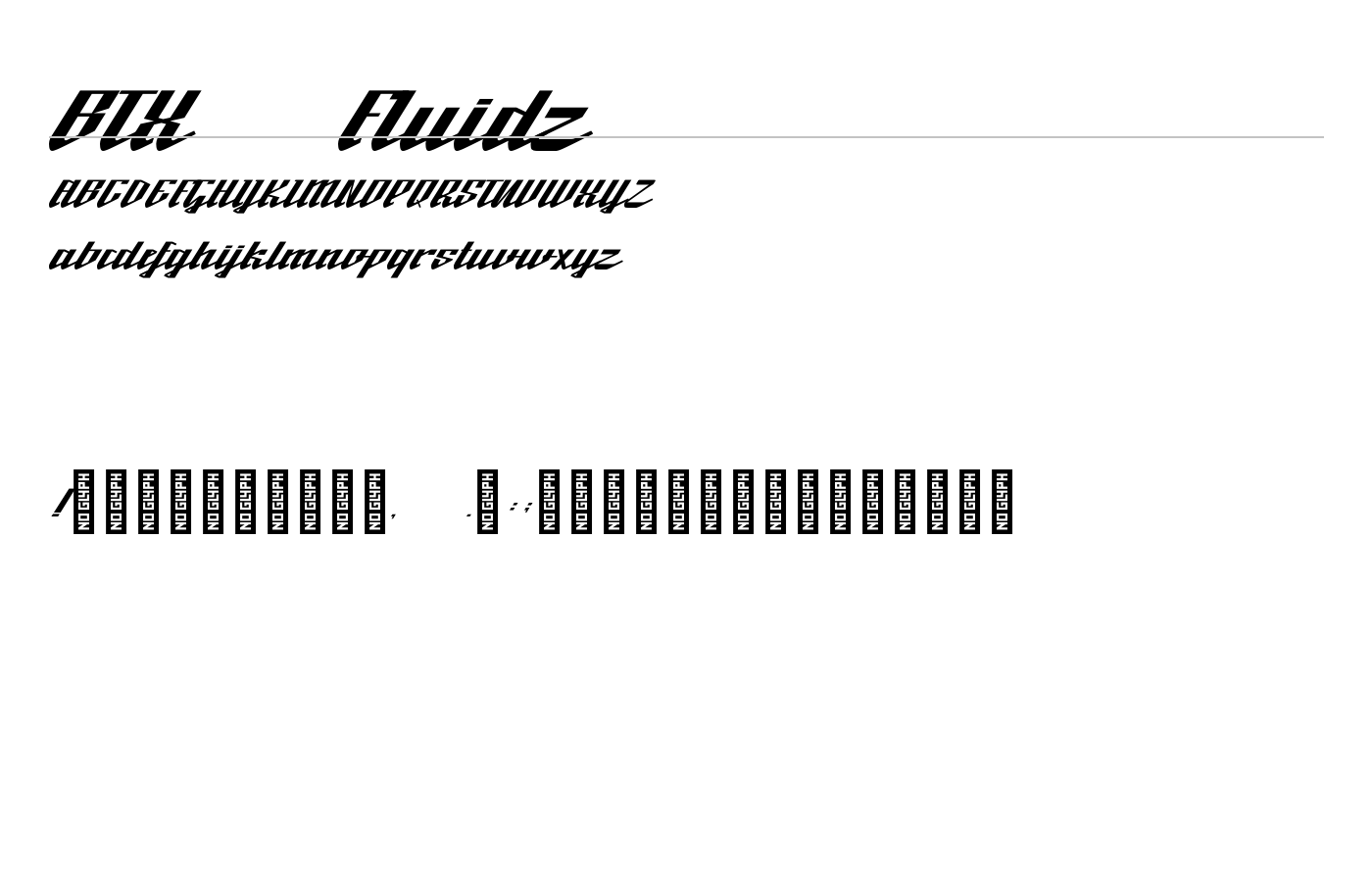 BTX-Fluidz Font preview