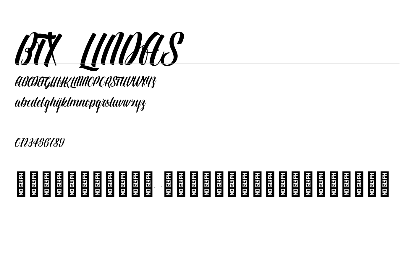 BTX-LINDAS Font preview