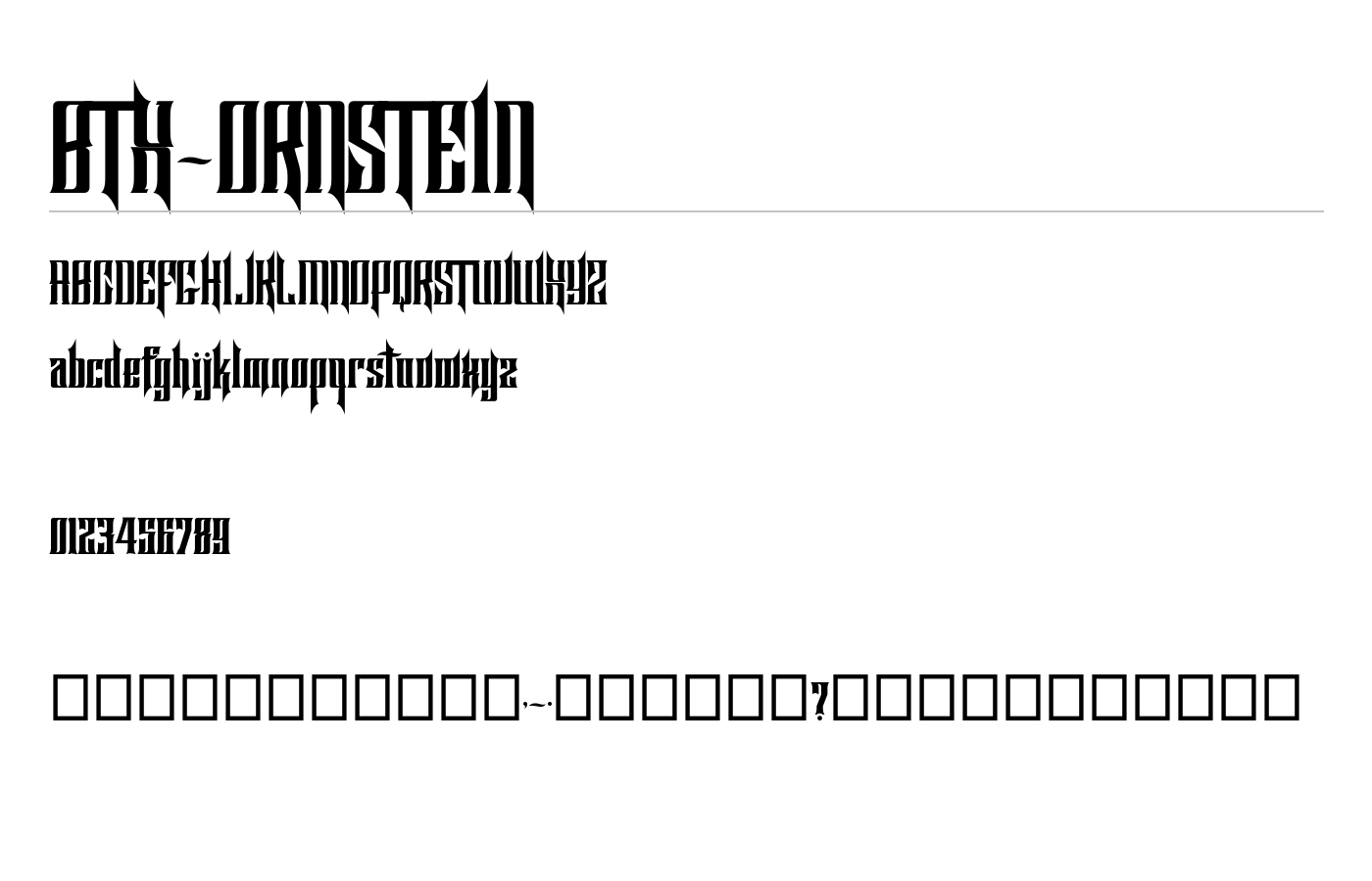 BTX-ORNSTEIN Font preview