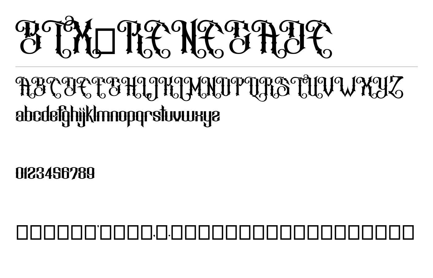 BTX-RENEGADE Font preview