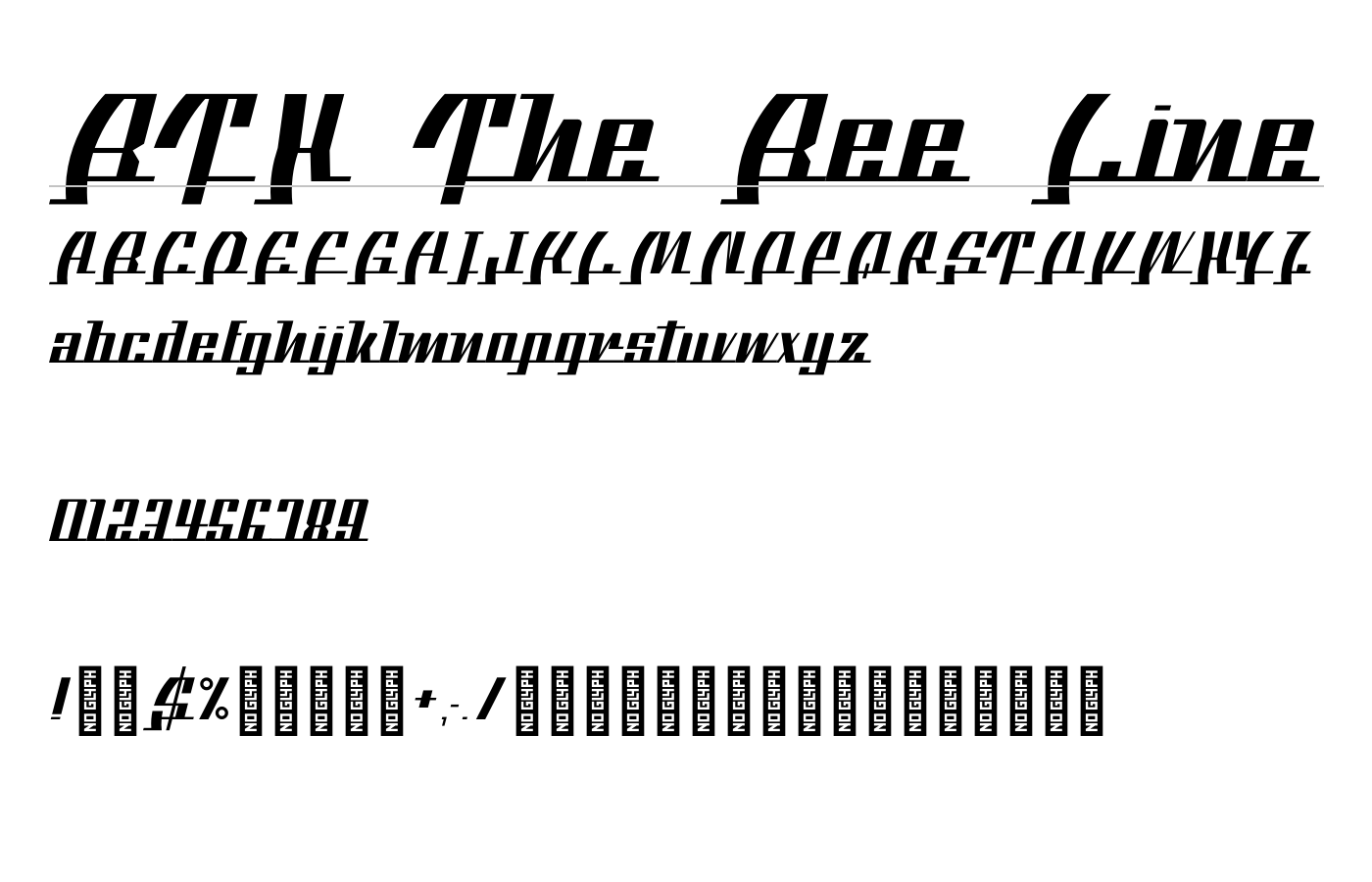BTX The Bee Line Font preview