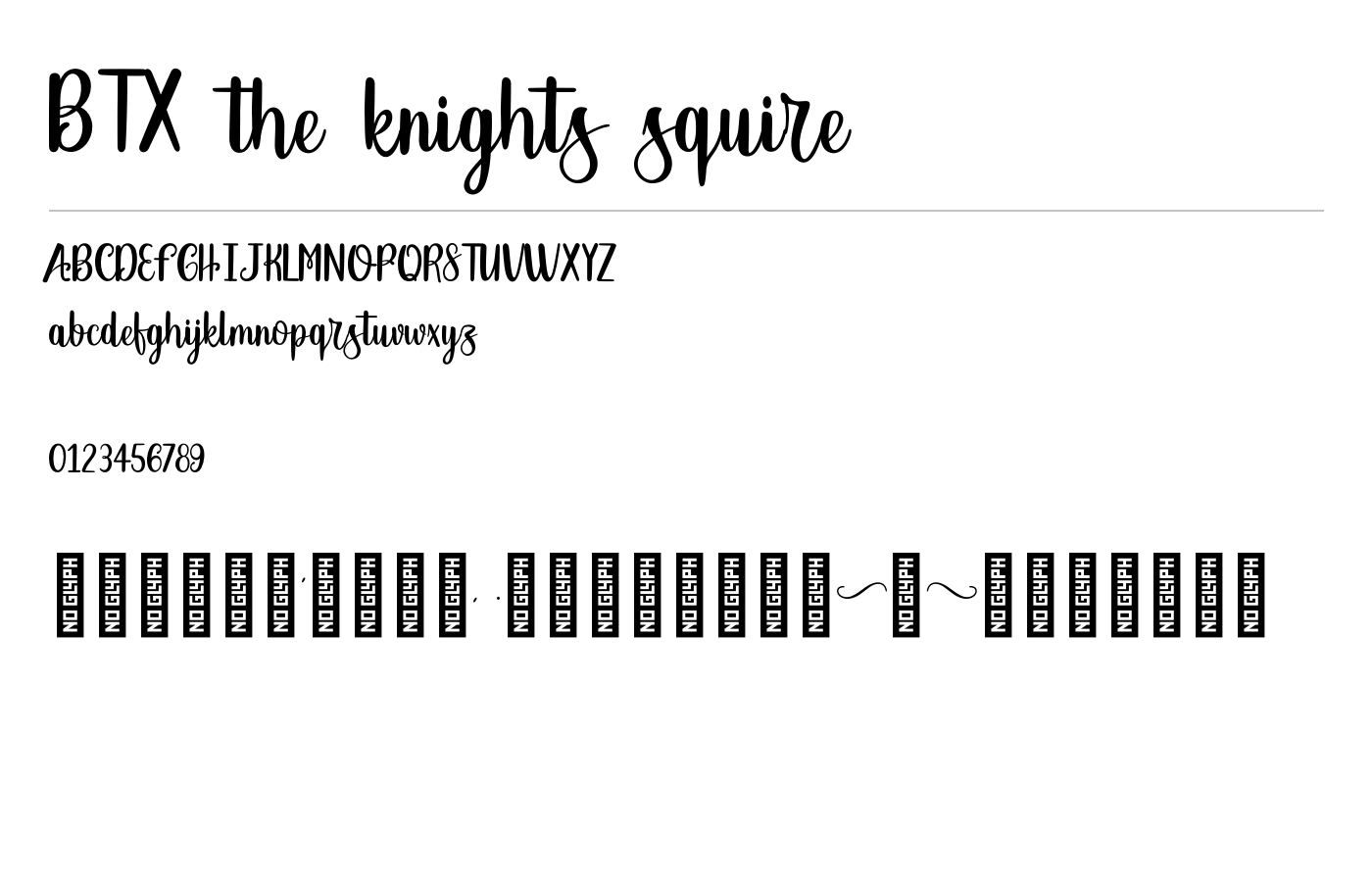 BTX-the-knights-squire Font preview