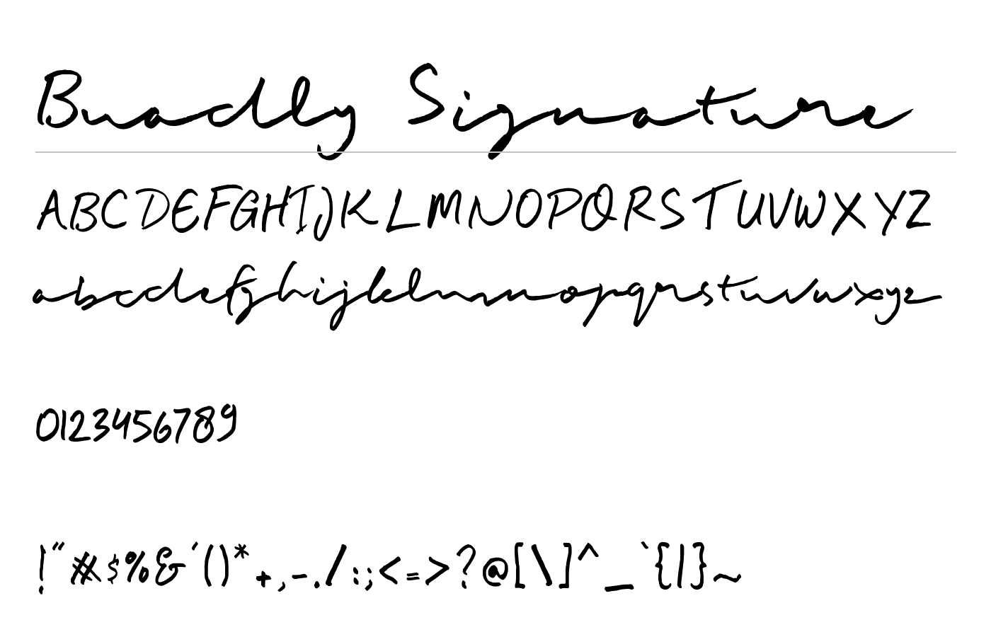 Buadly Signature Font preview