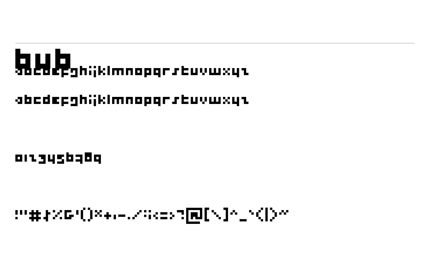 Bub Font preview