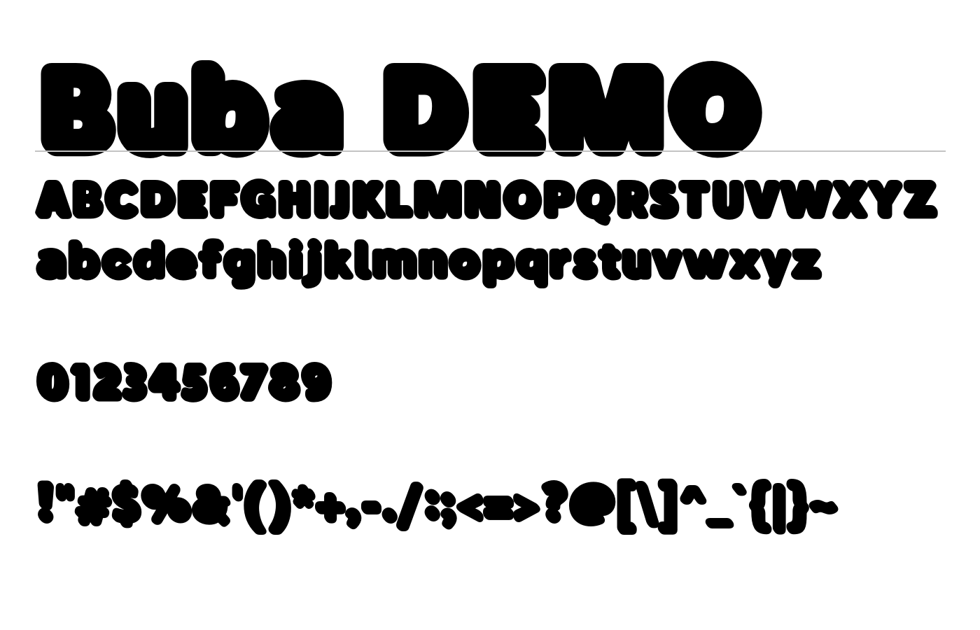 Buba DEMO Font preview