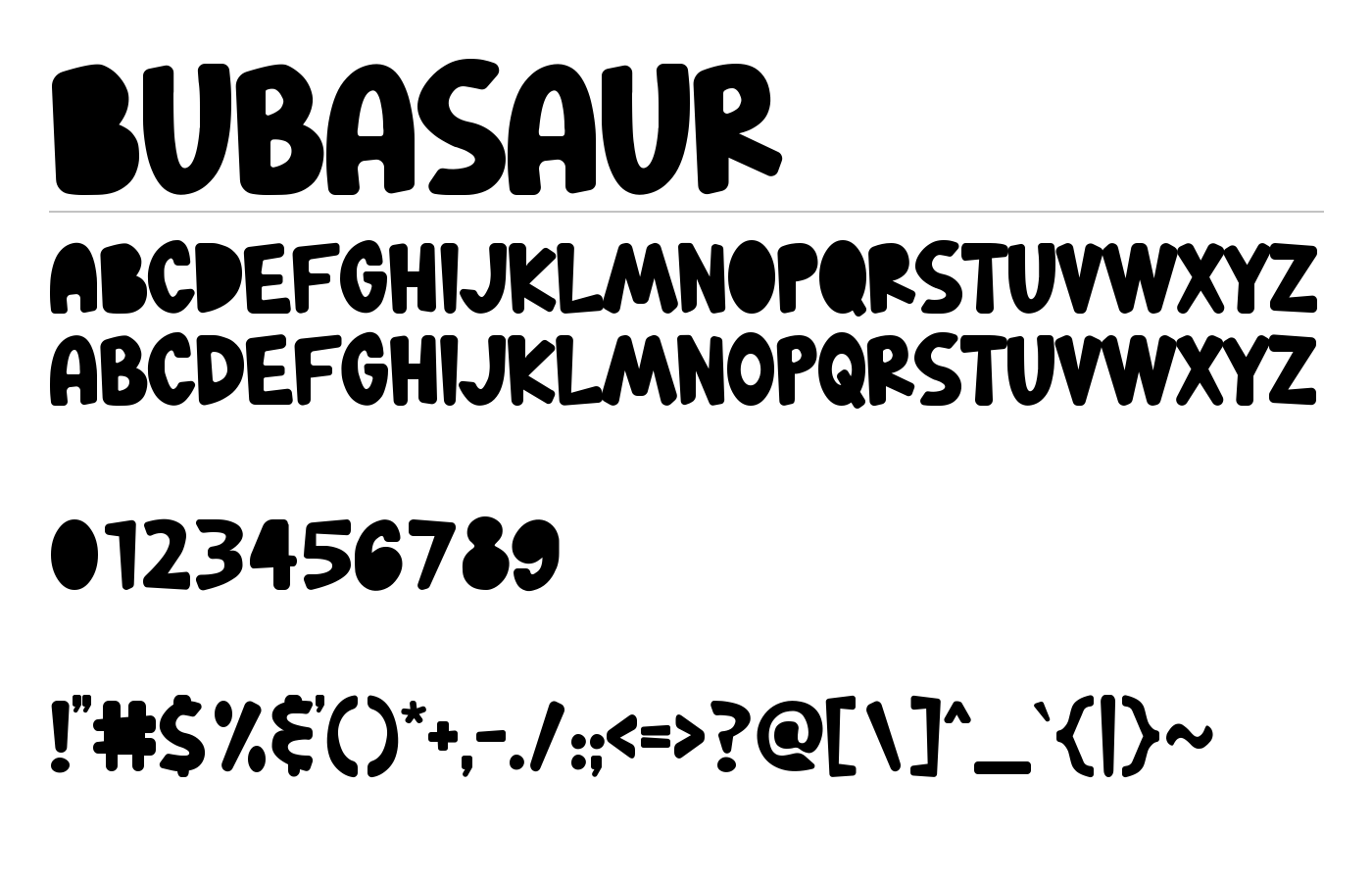 Bubasaur Font preview