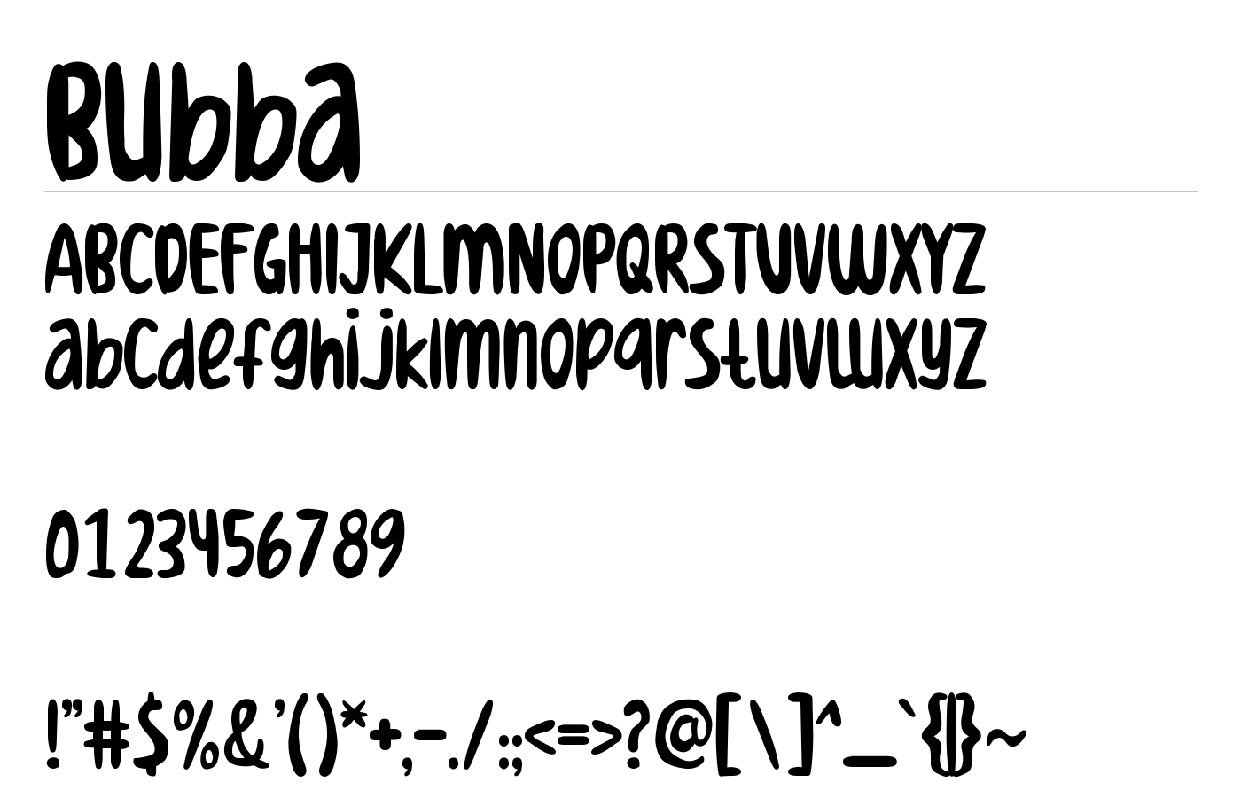 Bubba Font preview