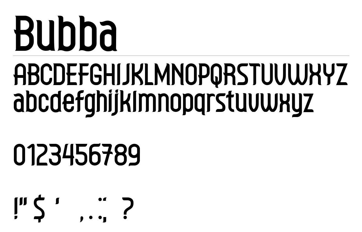 Bubba Font preview