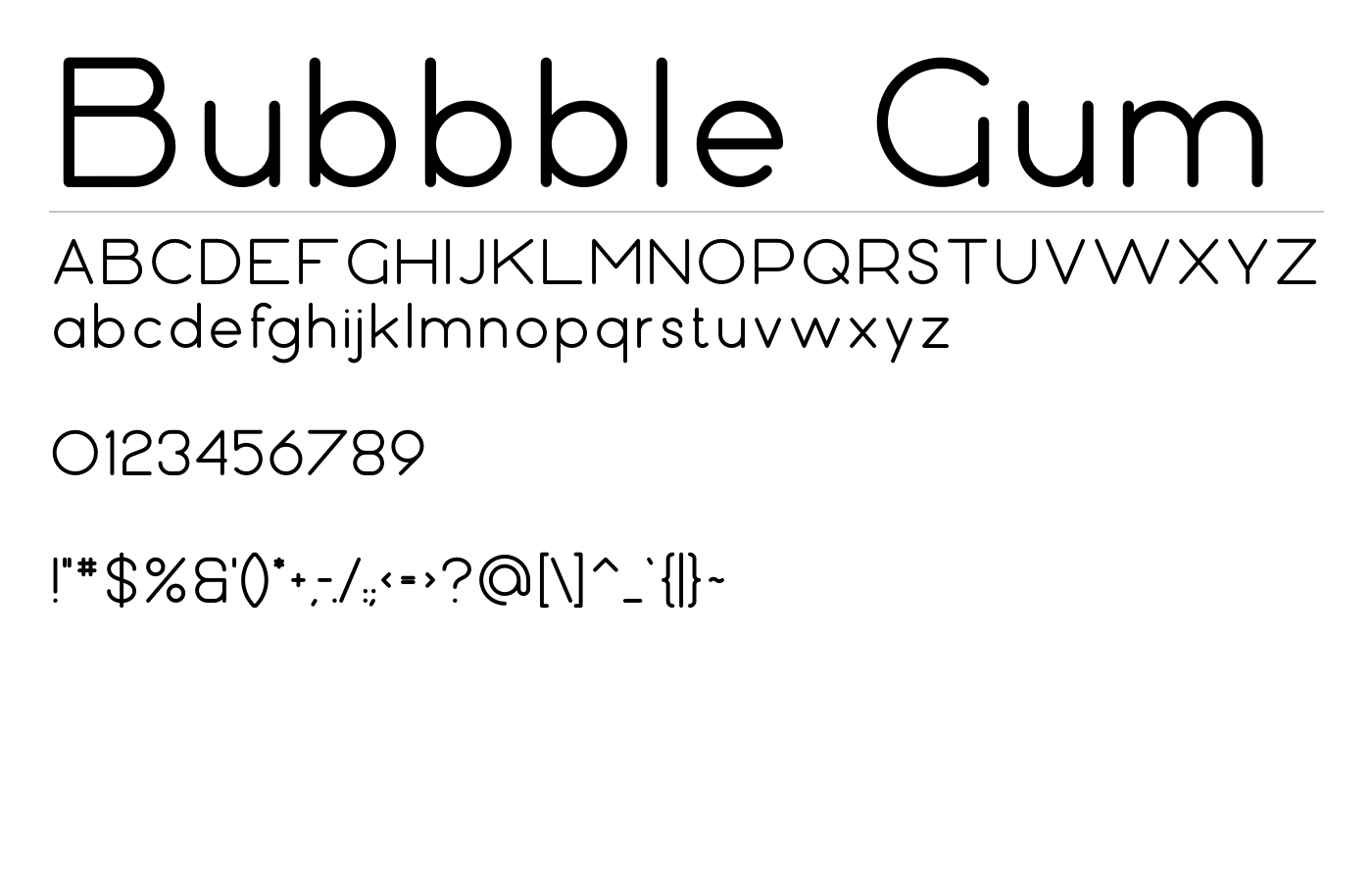 Bubbble Gum Font preview
