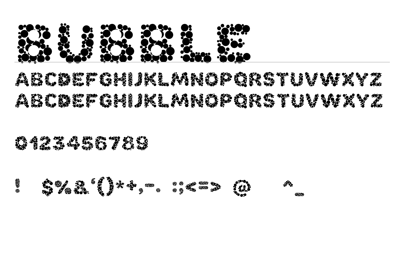 Bubble Font preview