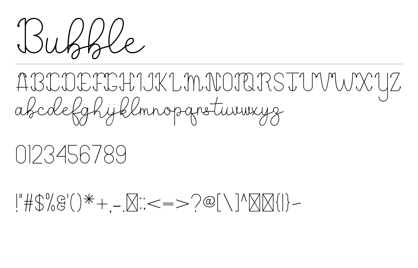 Bubble Font preview