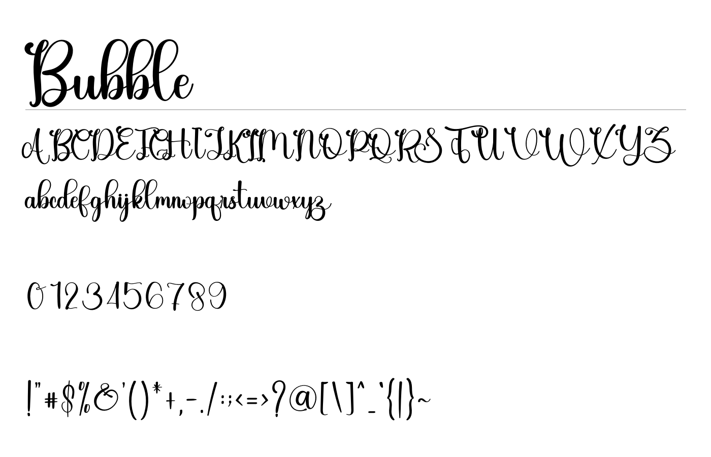Bubble Font preview