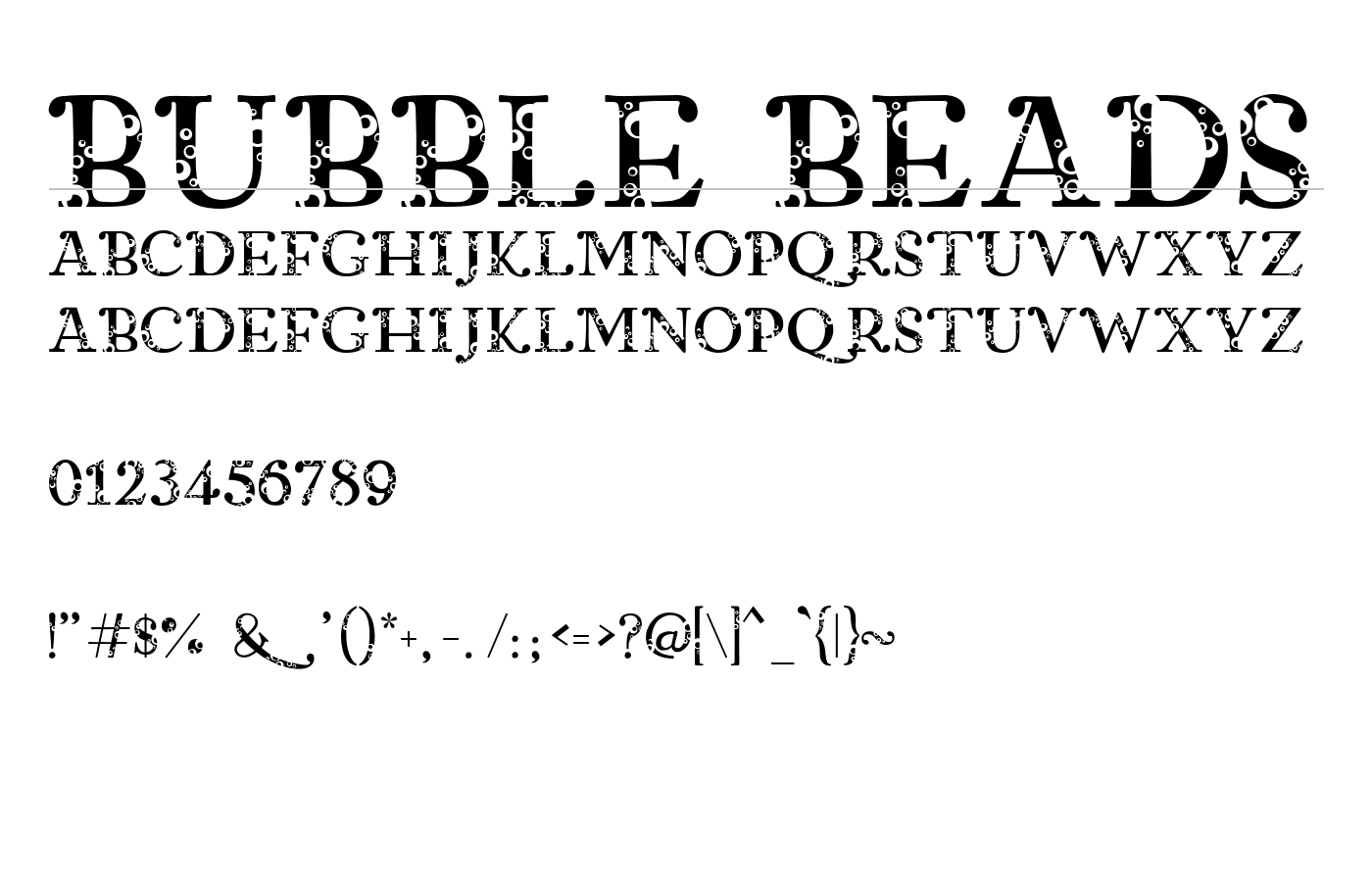 Bubble Beads Font preview