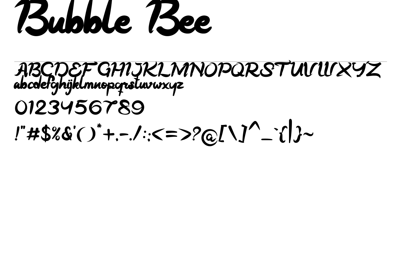 Bubble Bee Font preview