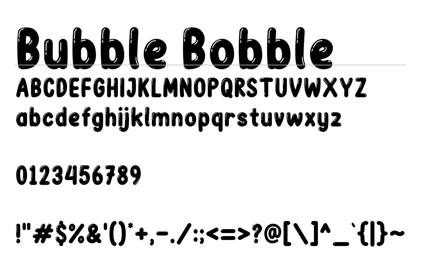 Bubble Bobble Font preview