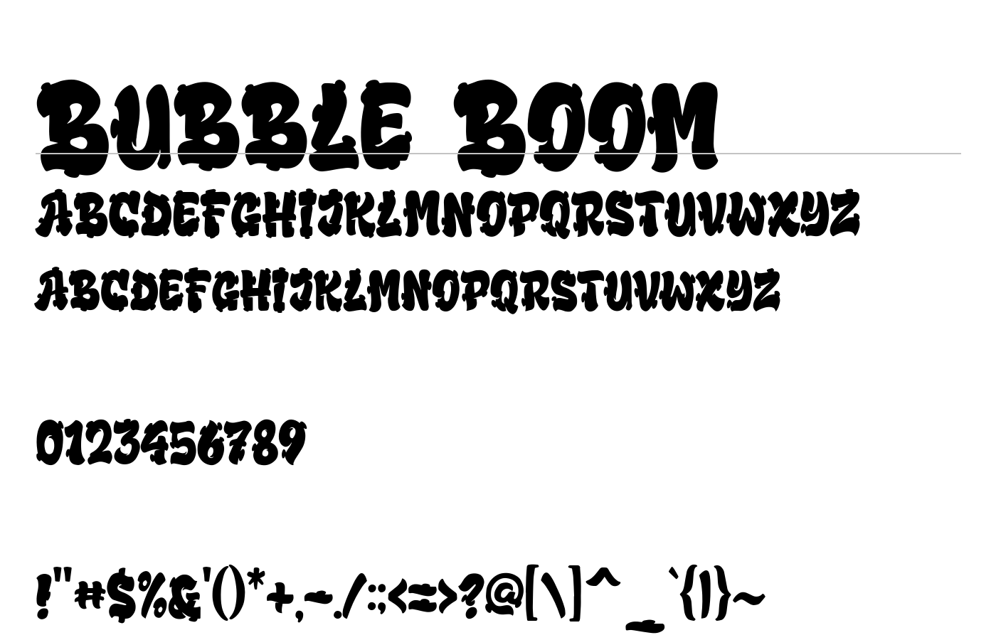 Bubble Boom Font preview