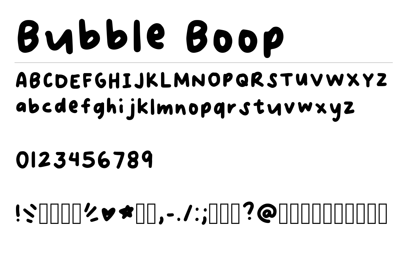 Bubble Boop Font preview
