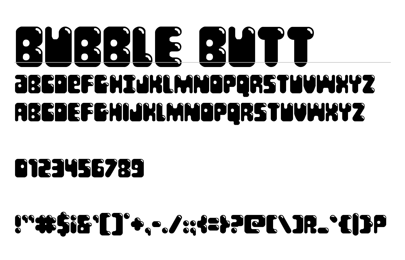 Bubble Butt Font preview