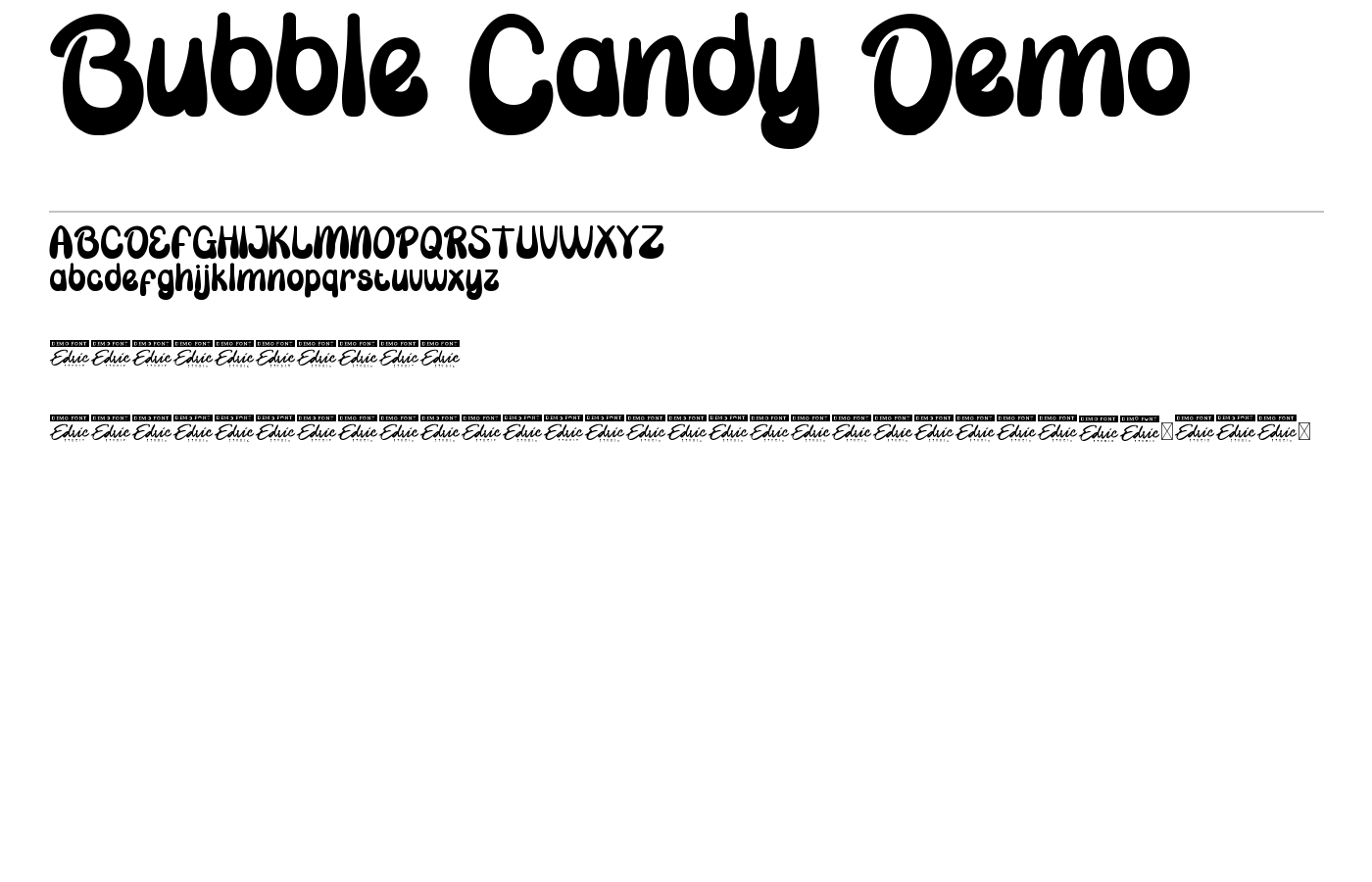 Bubble Candy Demo Font preview