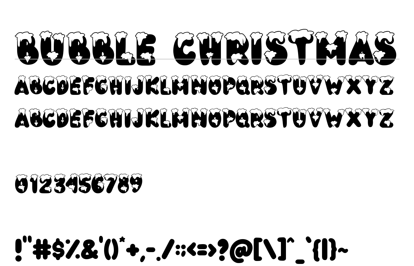 Bubble Christmas Font preview