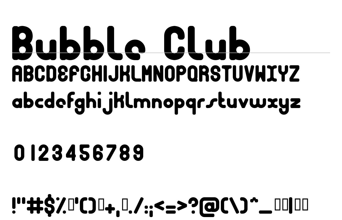Bubble Club Font preview