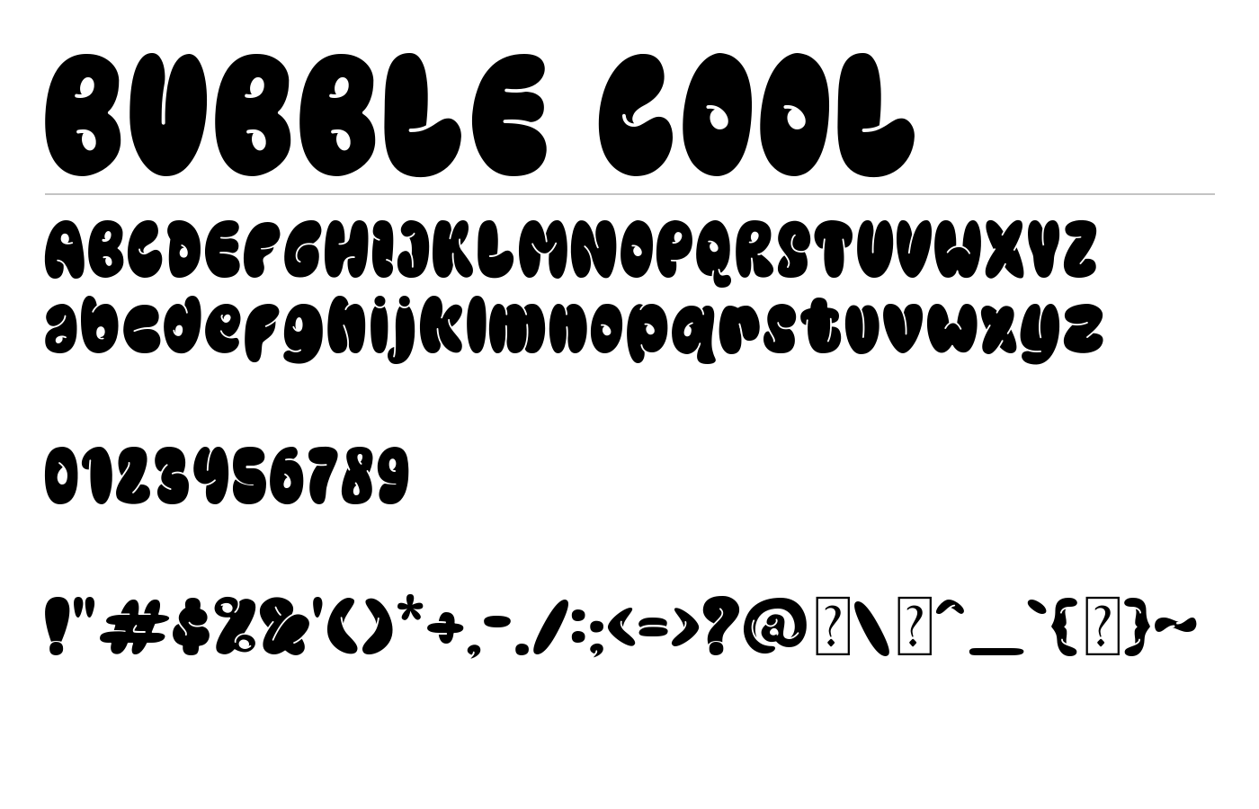 BUBBLE COOL Font preview
