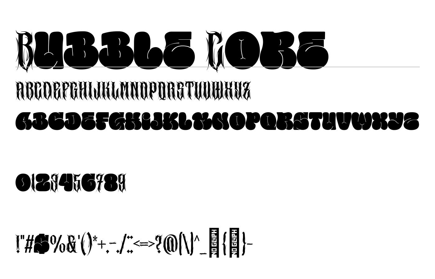 Bubble Core Font preview