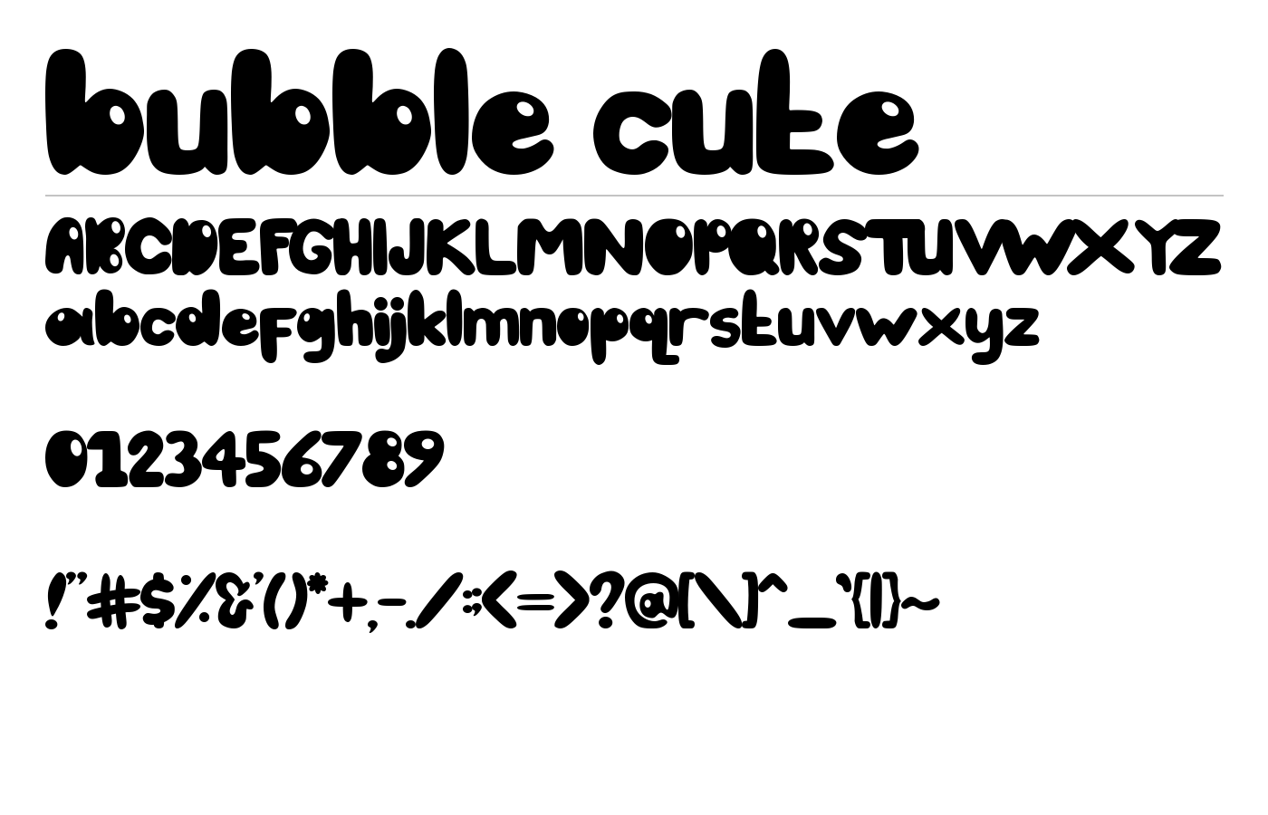 Bubble Cute Font preview
