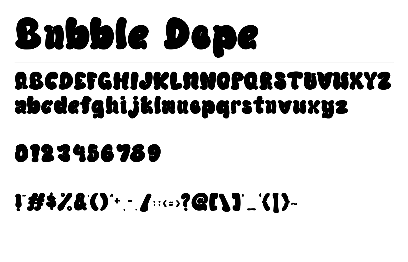 Bubble Dope Font preview