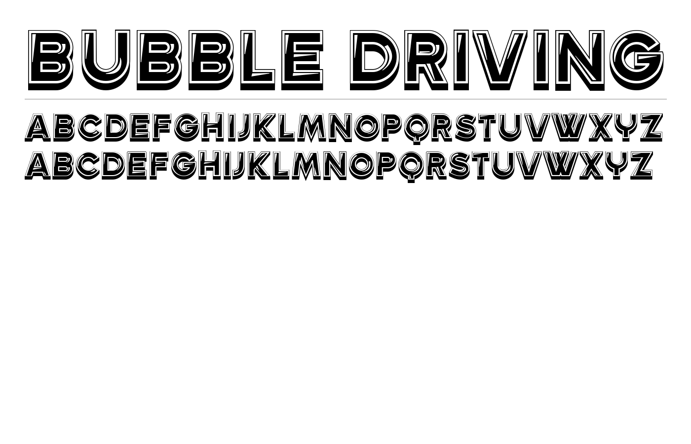 Bubble Driving Font preview