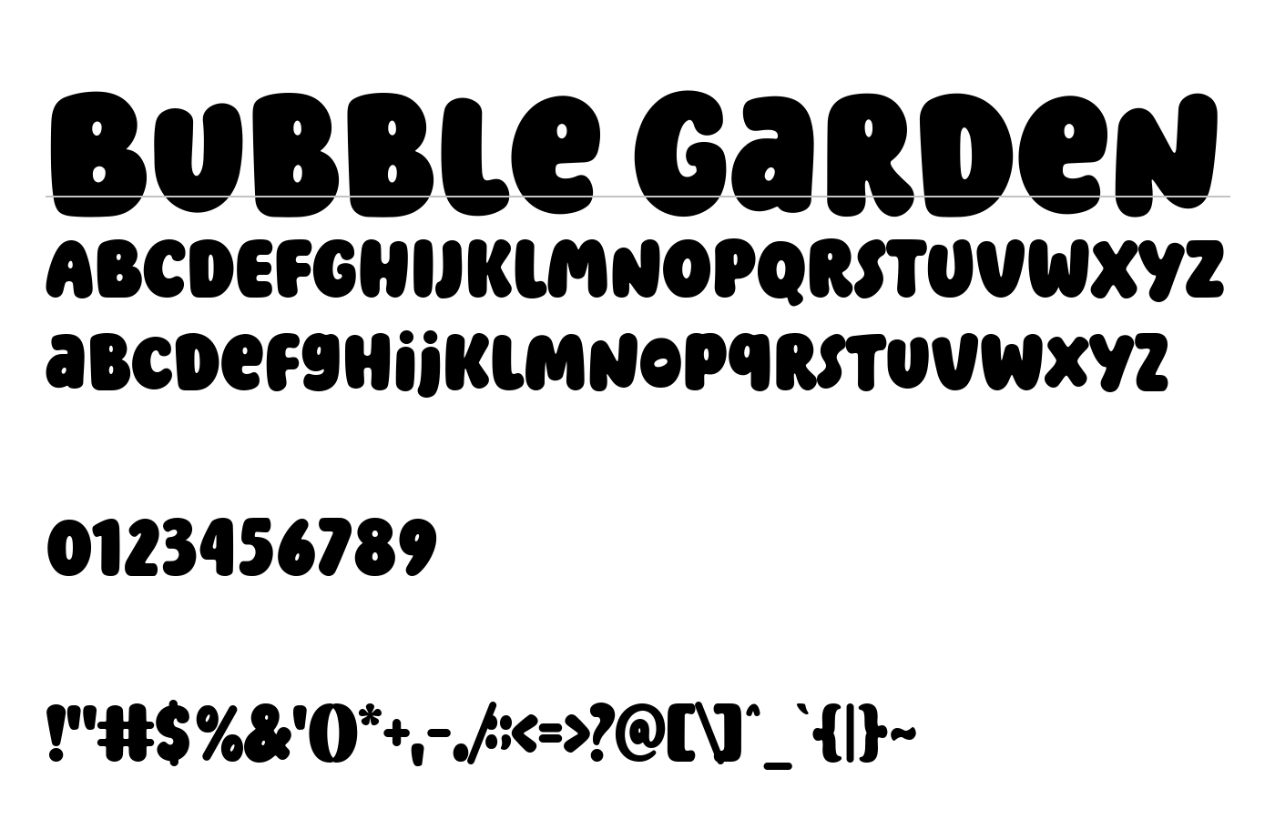 Bubble Garden Font preview