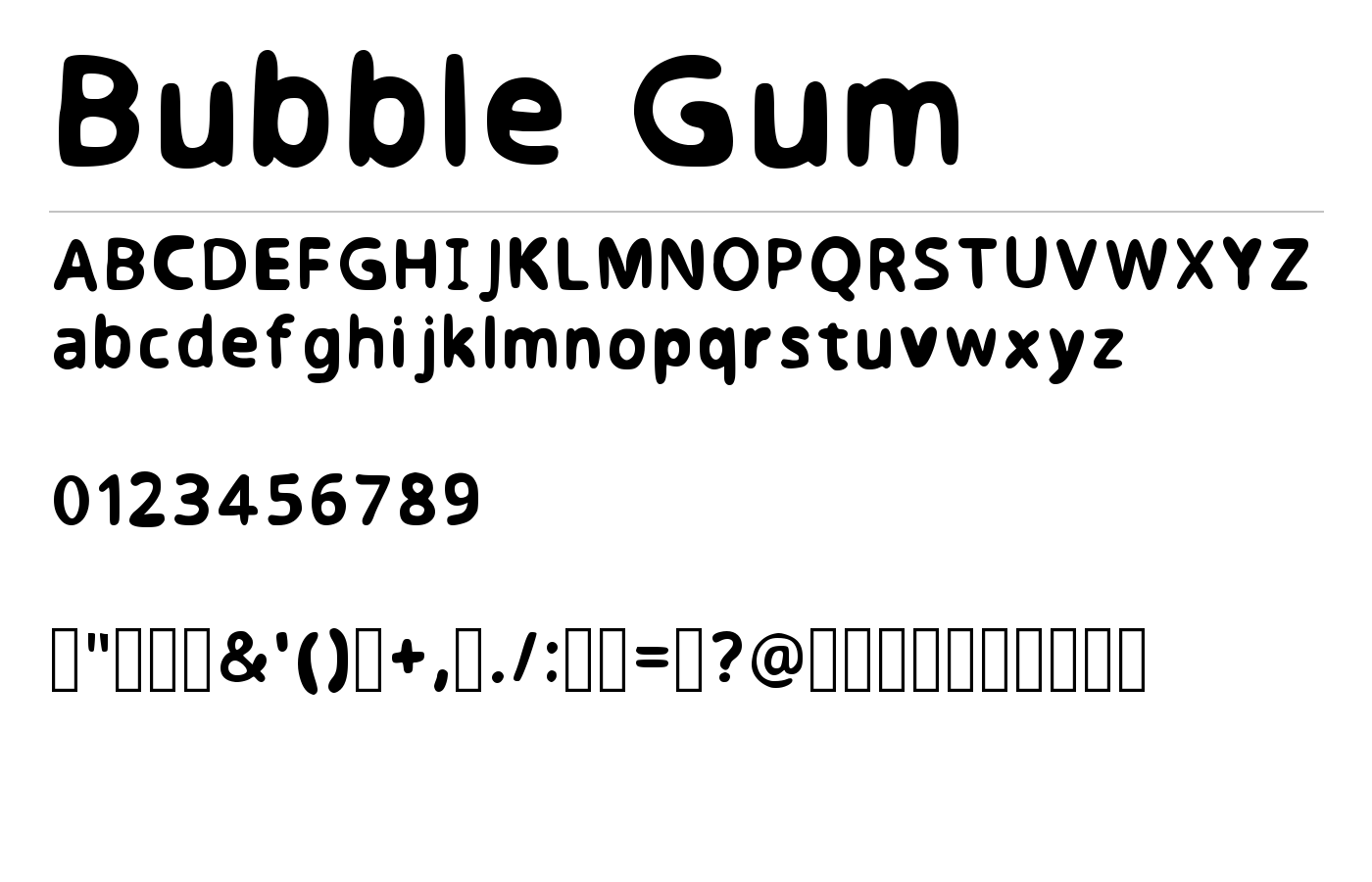 Bubble Gum Font preview