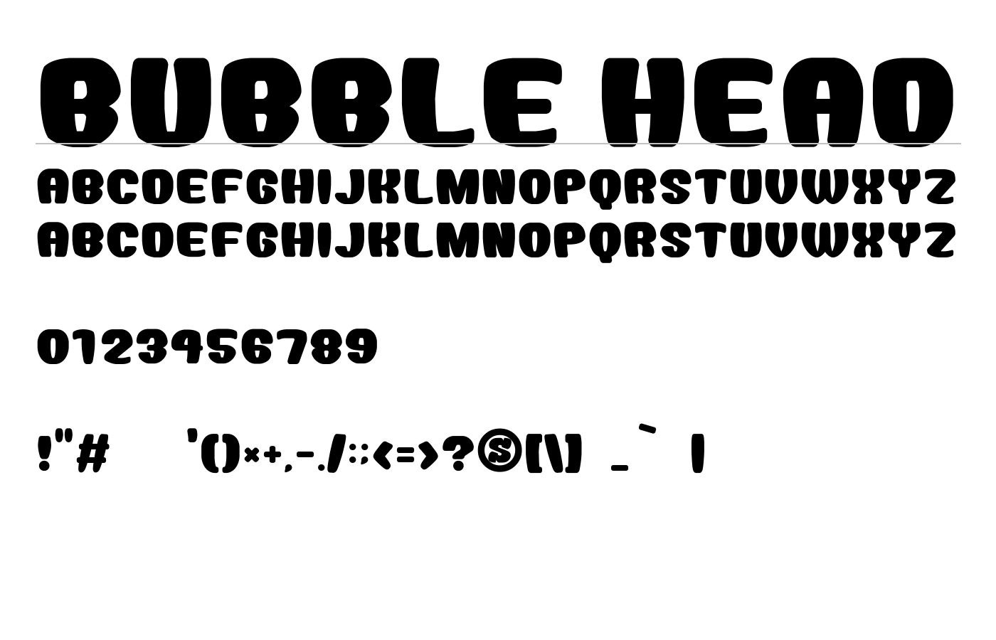Bubble Head Font preview