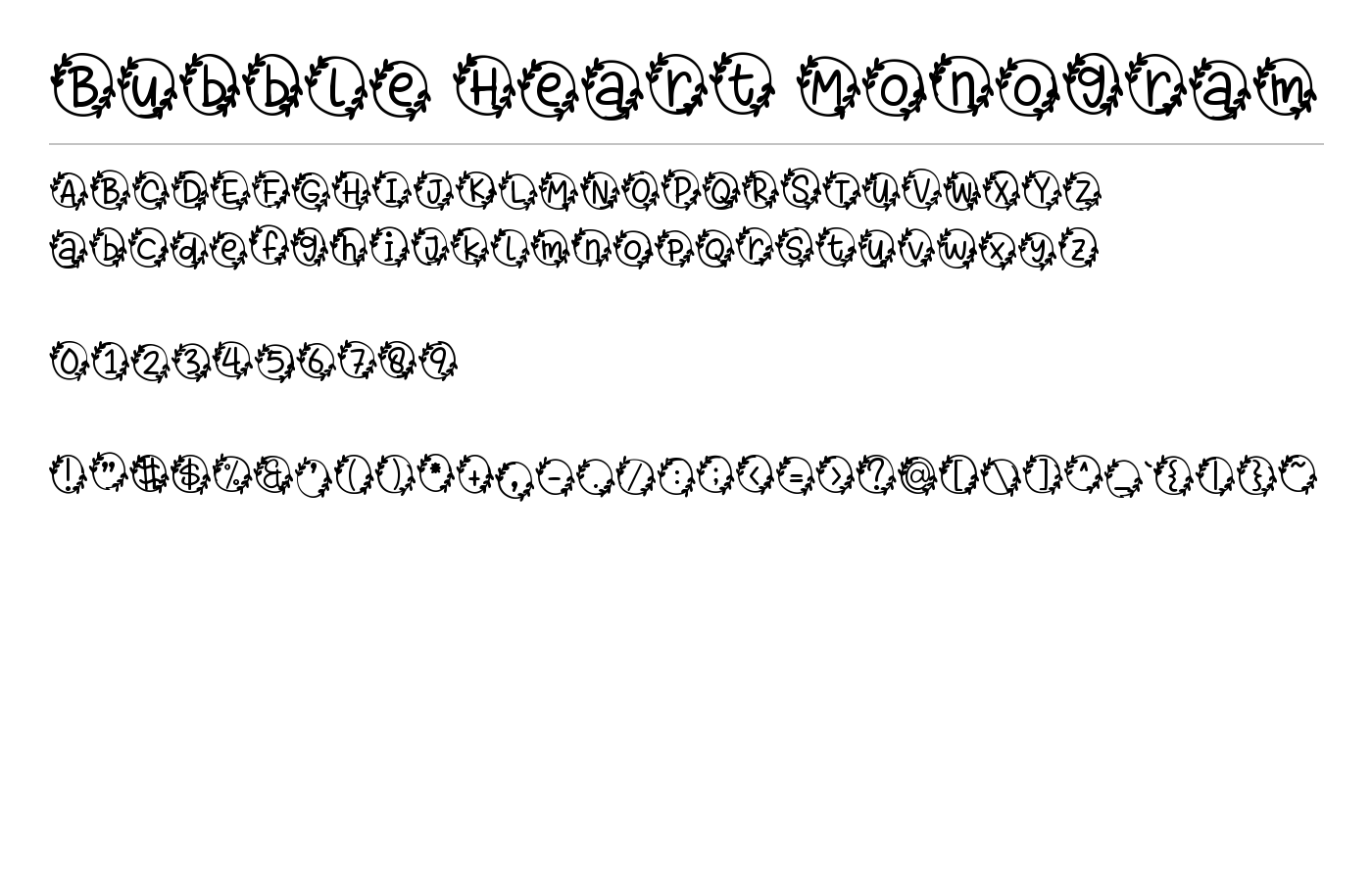 Bubble Heart Monogram Font preview