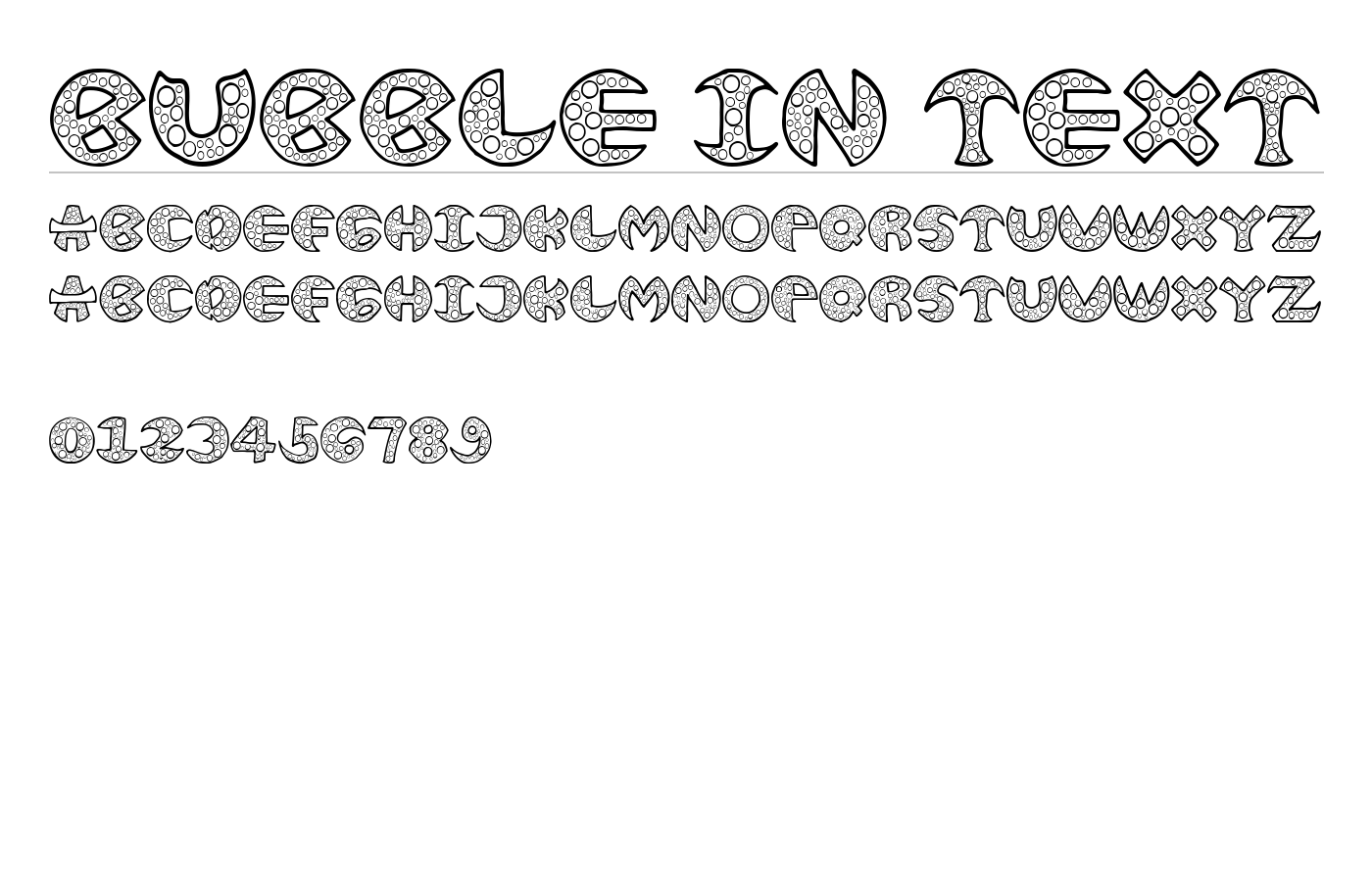 BUBBLE IN TEXT Font preview