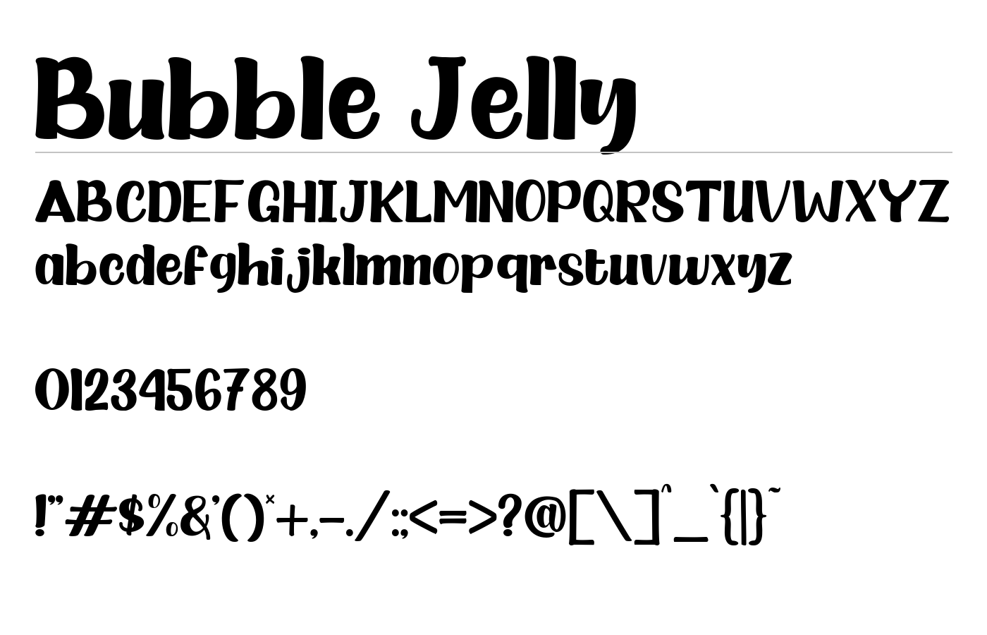 Bubble Jelly Font preview