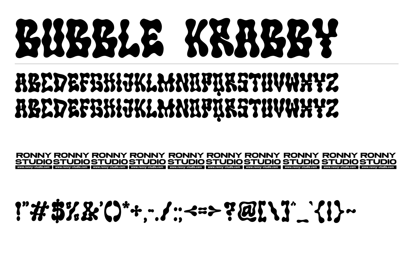 Bubble Krabby Font preview