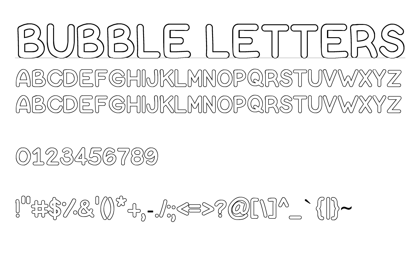 Bubble Letters Font preview