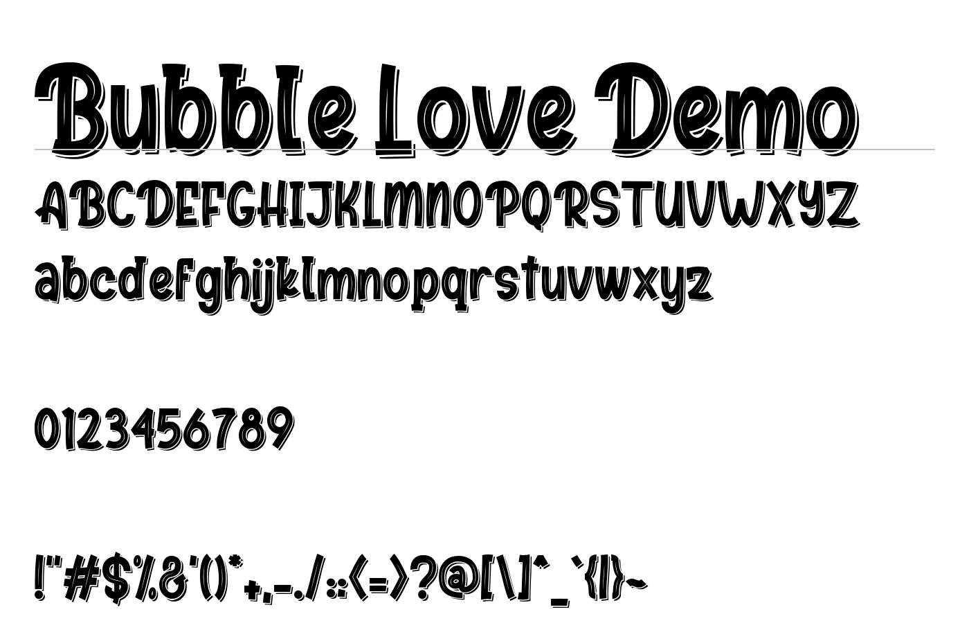 Bubble Love Font preview